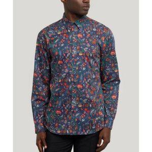 LIBERTY LONDON Jeweltopia Tana‎ Lawn' Cotton Lasenby Shirt In Blue